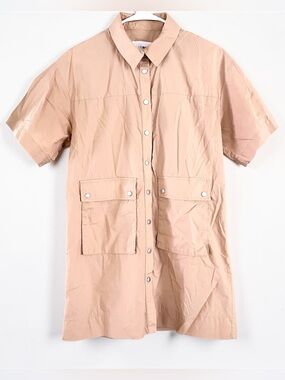 LEBOP Women's Short-Sleeve Cargo Mini Dress